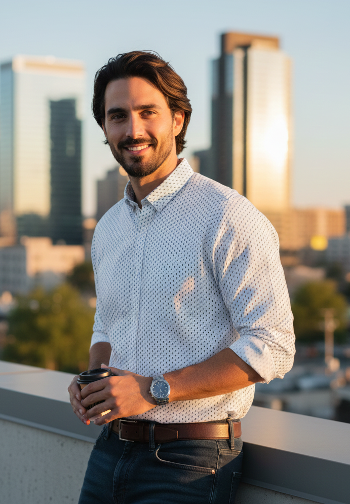 Smart Casual Micro-Dot Shirt for mens