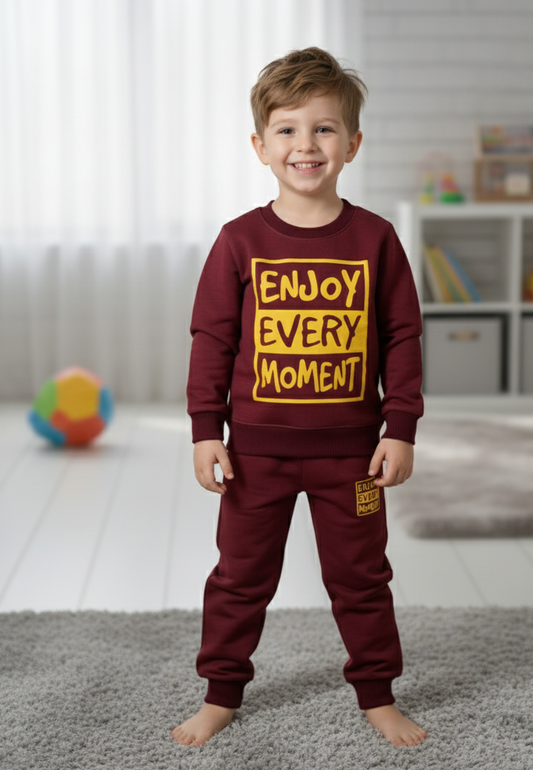 Stylish Maroon Outfit for Kids – Enjoy Every Moment Edition