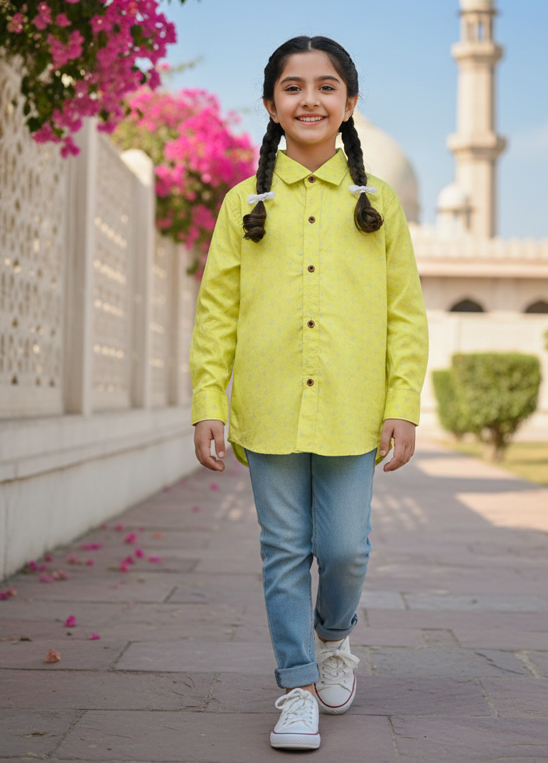 Coral Red Long Sleeve shirt for kids