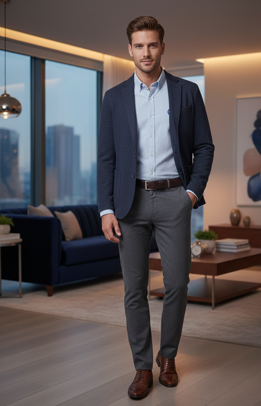 Men’s Premium Light Blue Oxford Casual Shirt