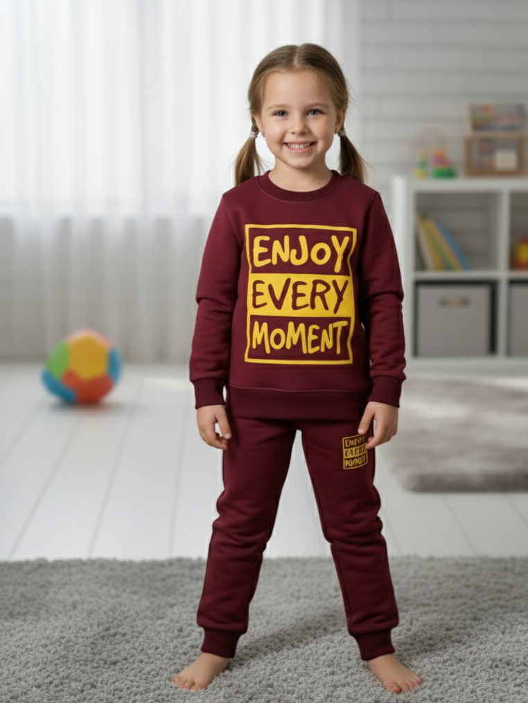 Stylish Maroon Outfit for Kids – Enjoy Every Moment Edition