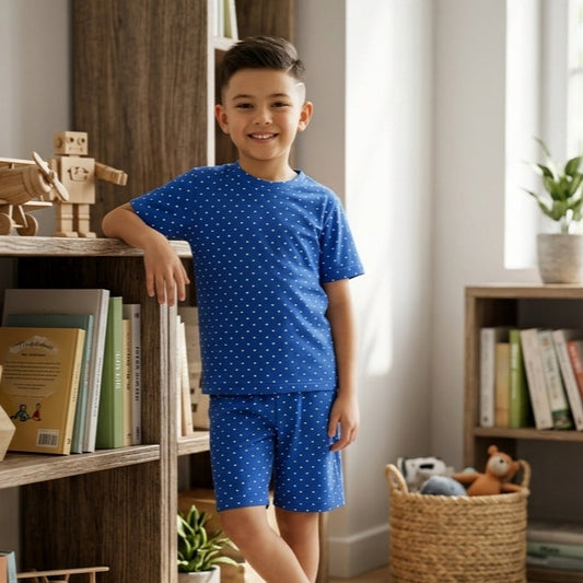Stylish Polka Dot Boys Summer Tracksuit