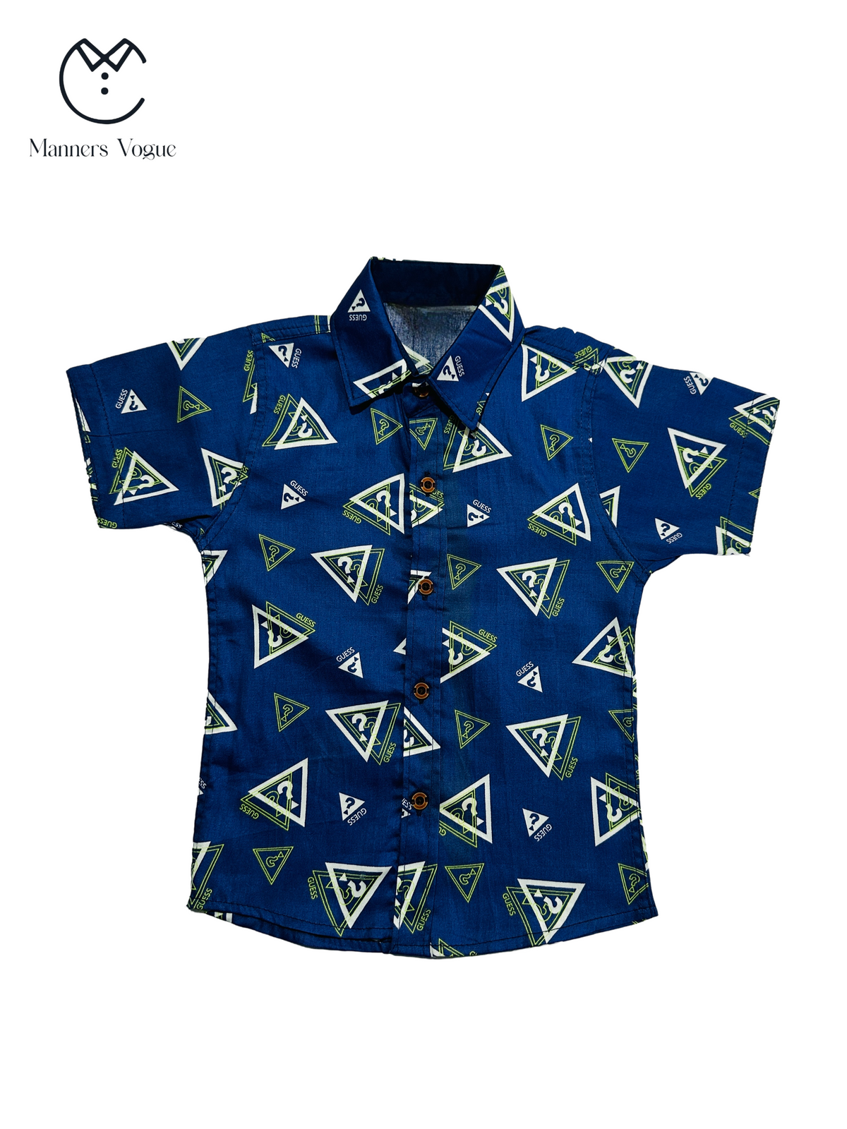 Boys Designer Inspired Print Cotton Shirt