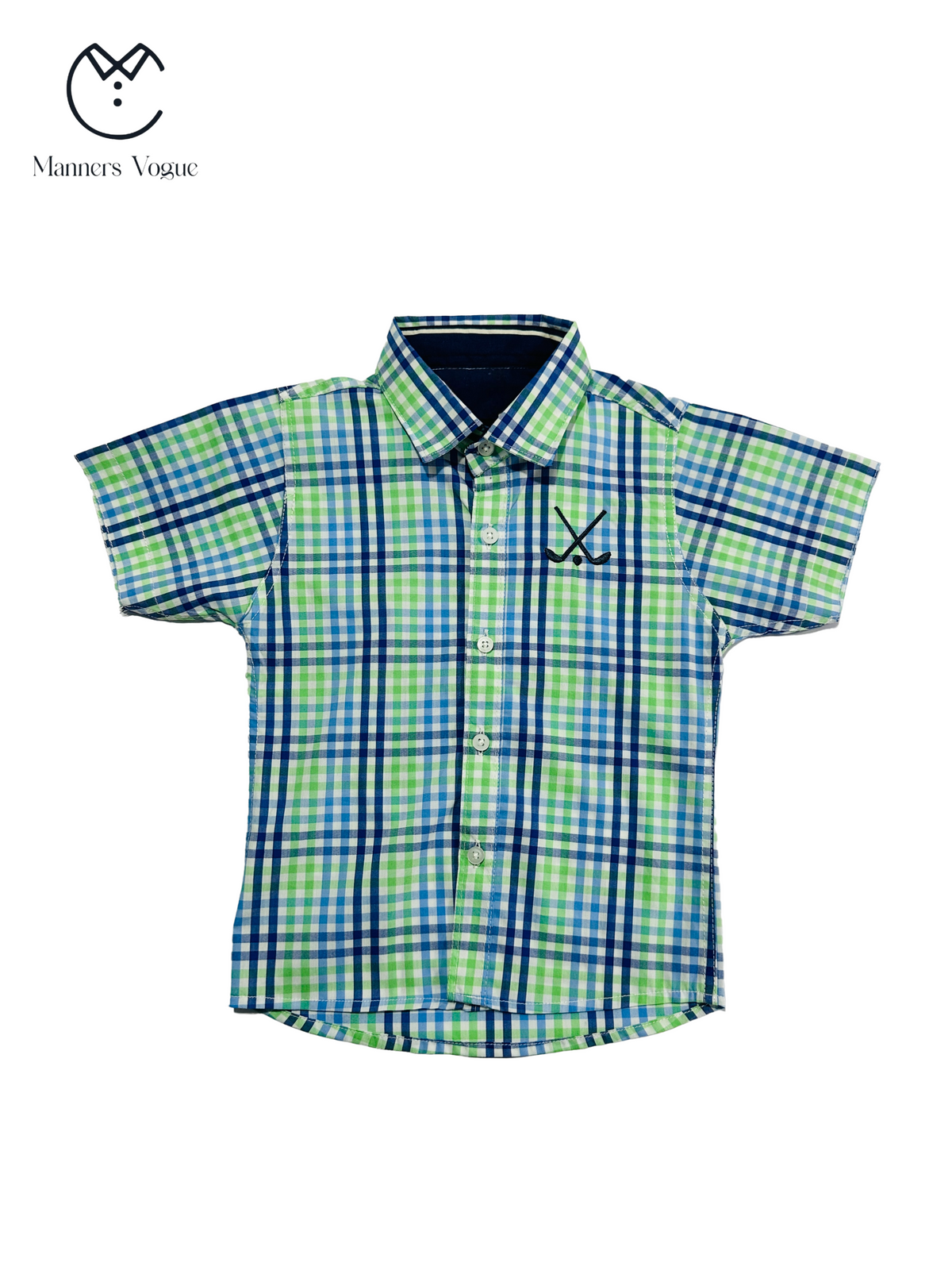 Boys' Light Check Pattern Cotton Shirt