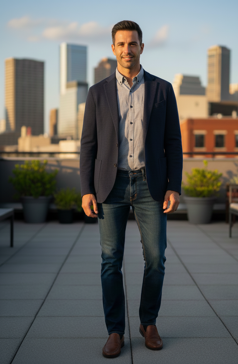 Men’s Premium Light Grey Casual Button-Down Shirt