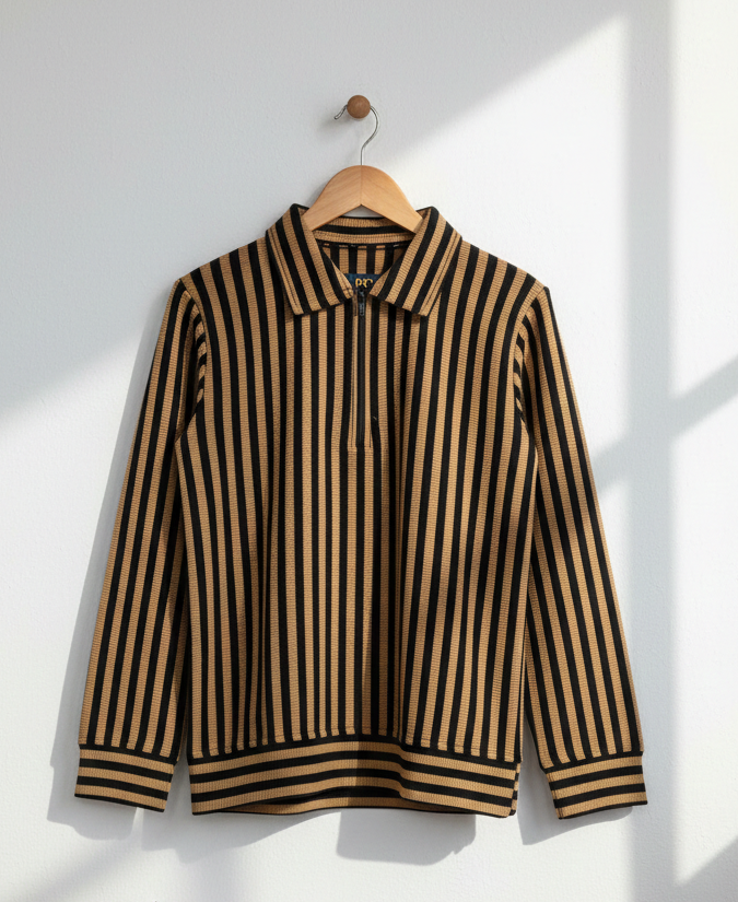 Old Money Legacy – Classic Stripe Knit Shirt for boys