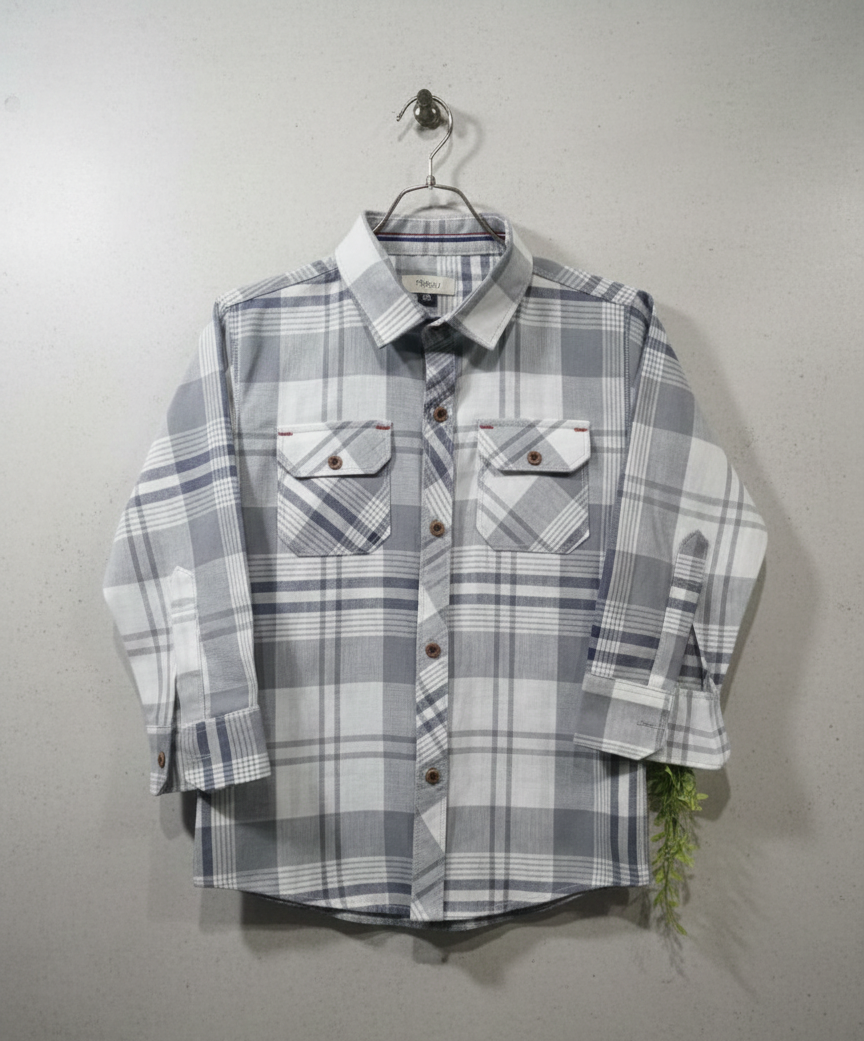 Kids Western Style Plaid Shirt