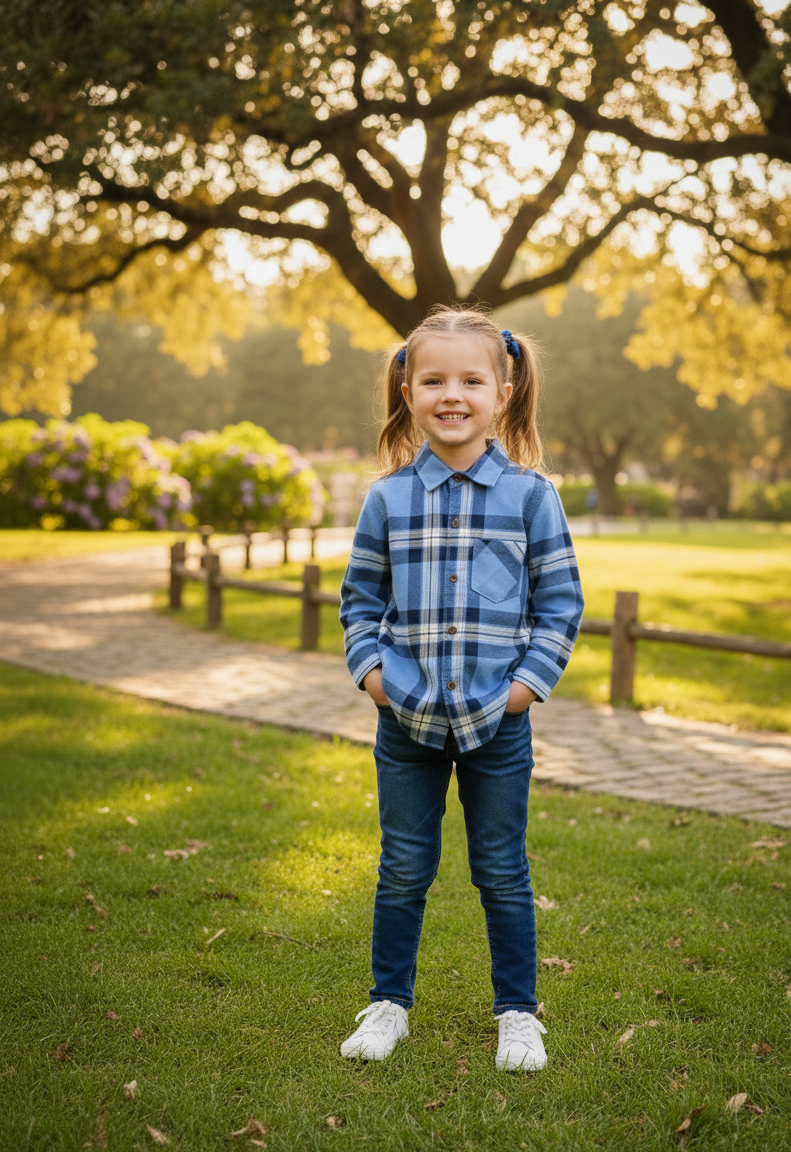 Blue Check Shirt – Trendy Casual Outfit