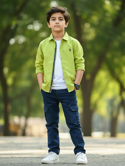 Stylish Kids Lime Green Shirt