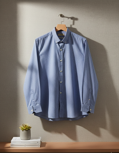 Classic Blue Checked Full Sleeve Men’s Shirt