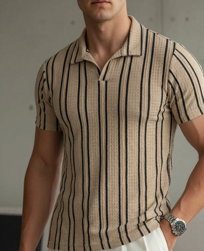 Old Money Aesthetic Textured Knit Polo