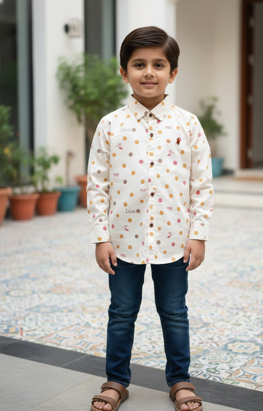 Cute Polka Dot Design casual shirts for kids