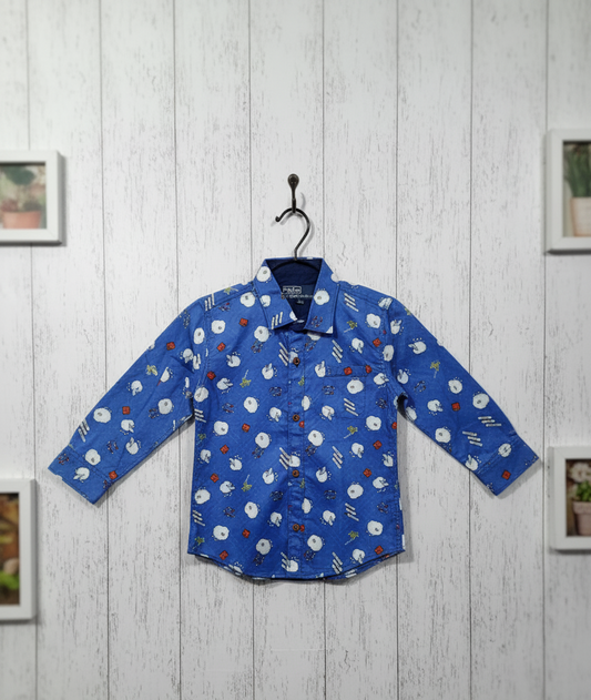 Kids Royal Blue Barnyard Button-Down