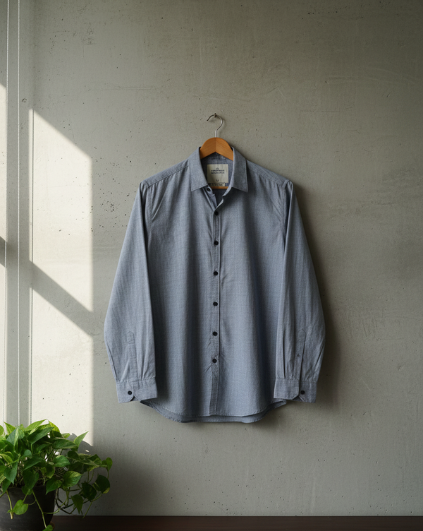 Men’s Premium Light Grey Casual Button-Down Shirt