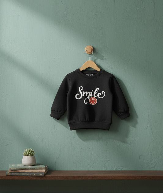 Cute Smile Print Kids Winter Sweatshirt
