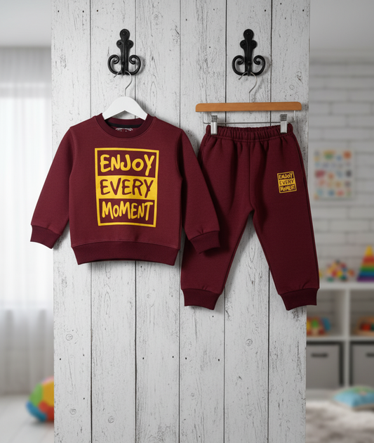 Stylish Maroon Outfit for Kids – Enjoy Every Moment Edition