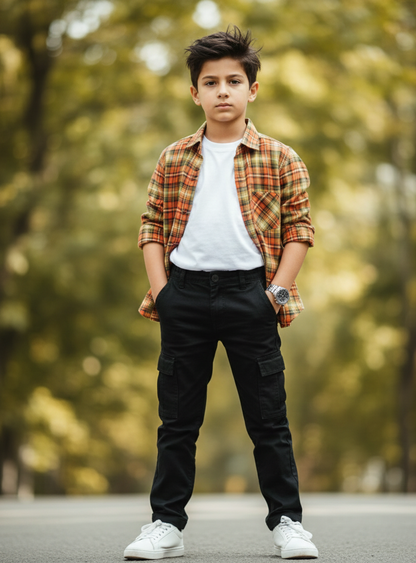 Children’s Premium Checkered Button-Down Shirt