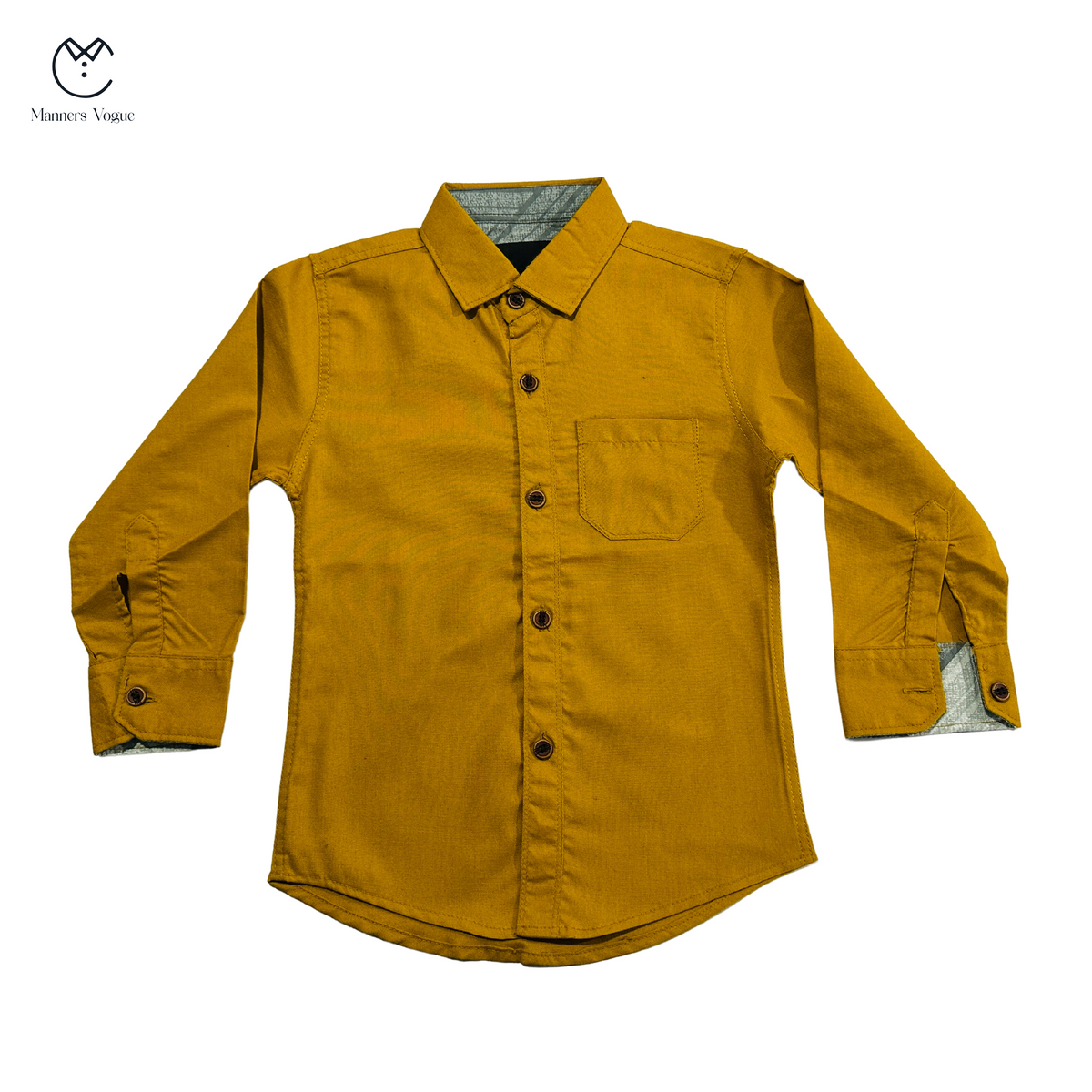 Kids Causal Mustard Polo Shirt