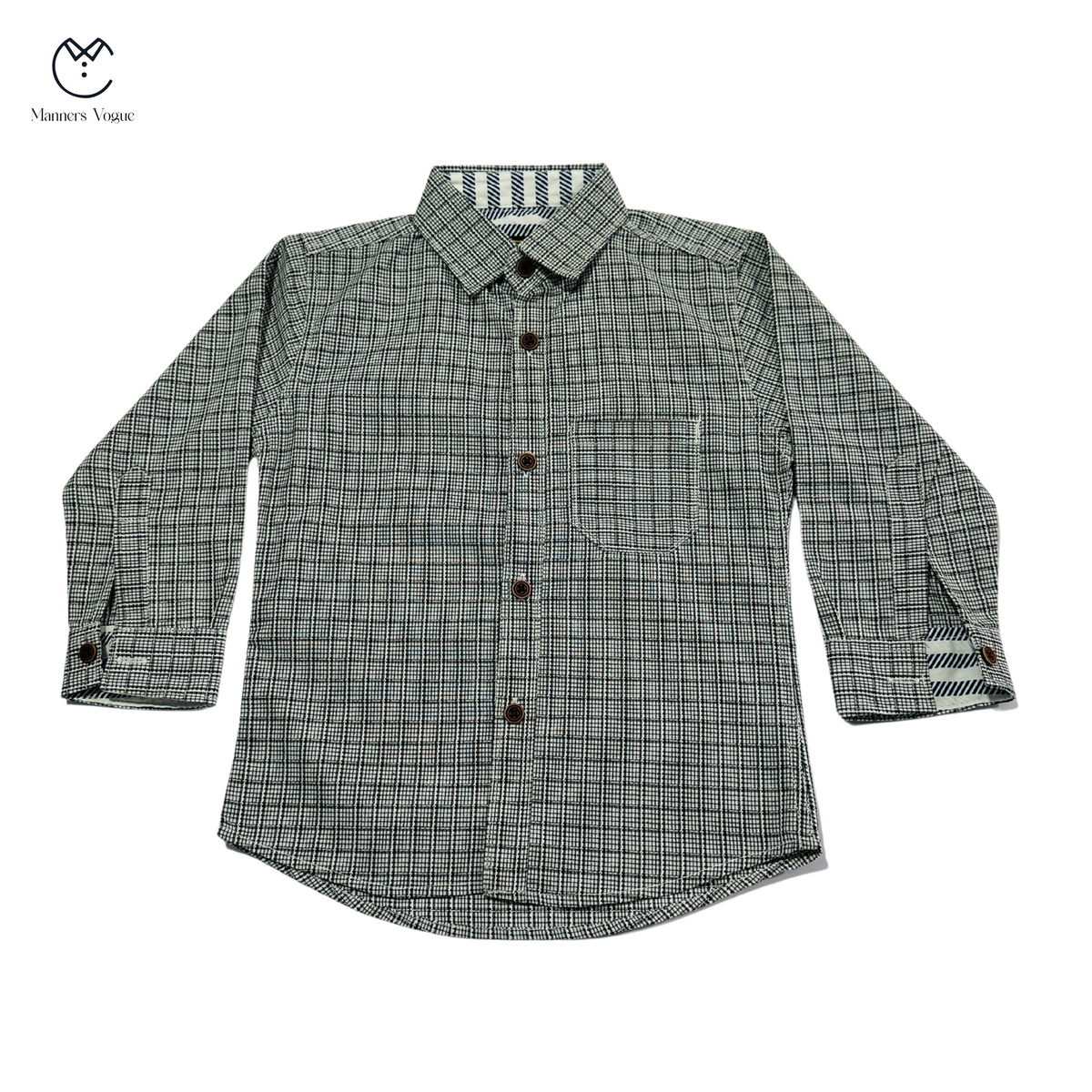 Kids Black Checkered Shirt