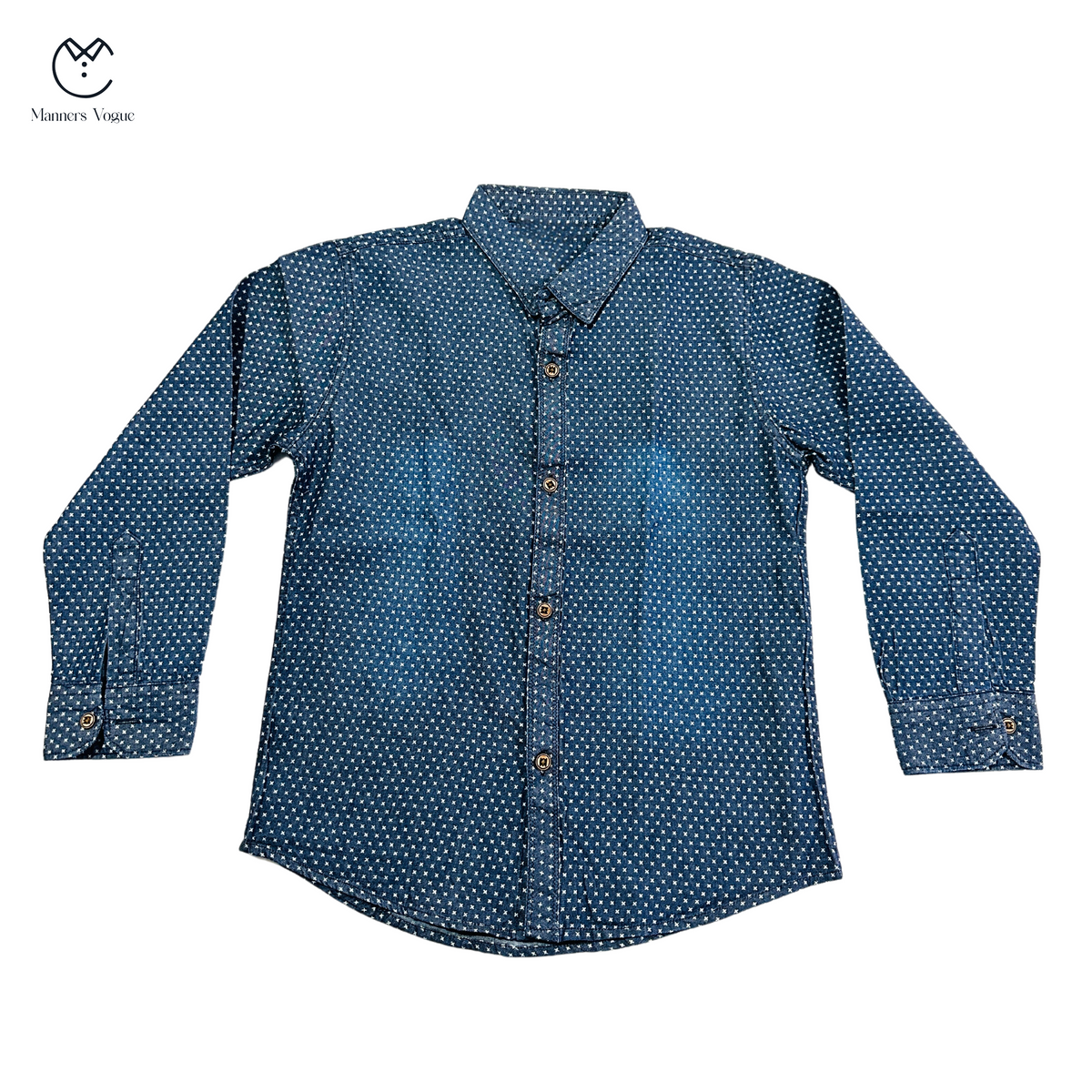 Kids Causal Printed Denim Shirt