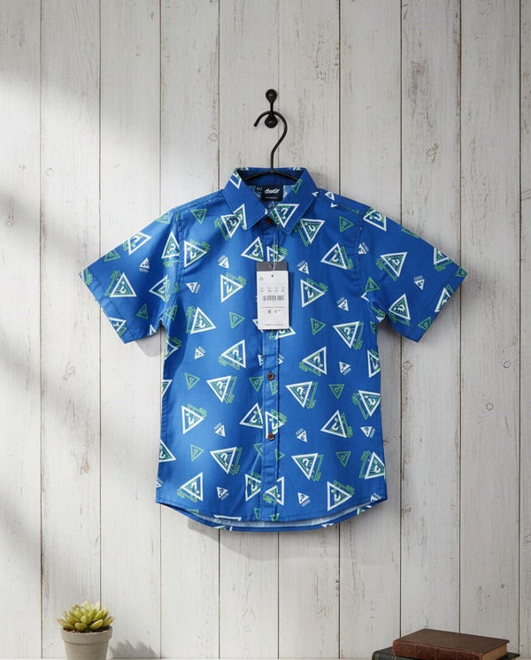 Fashionable Triangle Print Short Sleeve Shirt