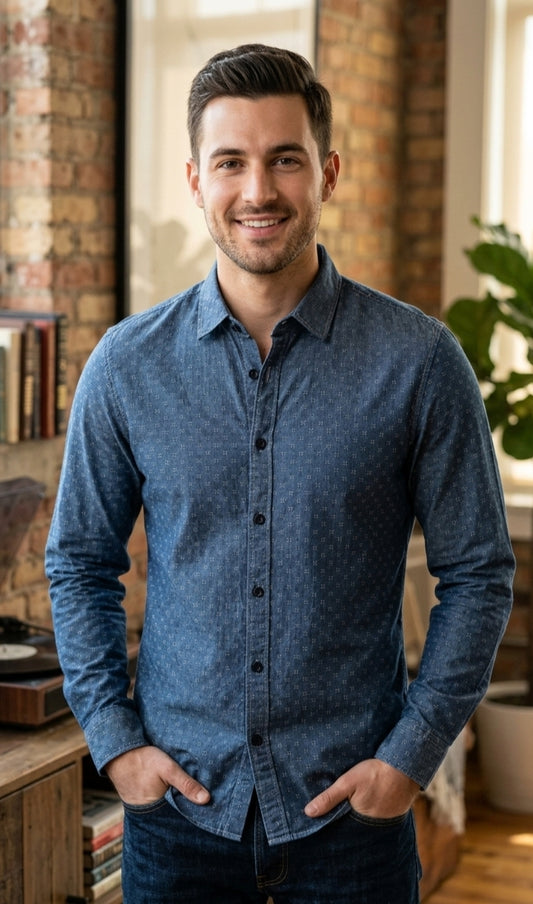 Urban Denim Style Casual Shirt
