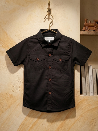 Black kids casual shirts