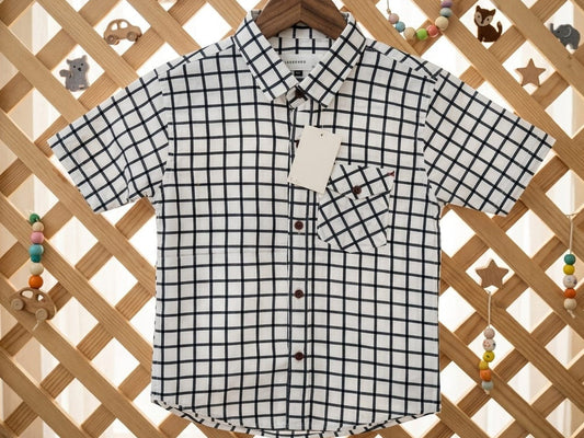 Playful Vibe Checkered Kids Shirt