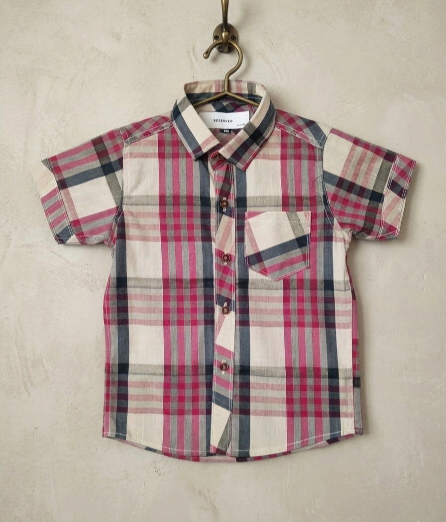 Kids Western Style Plaid Shirt