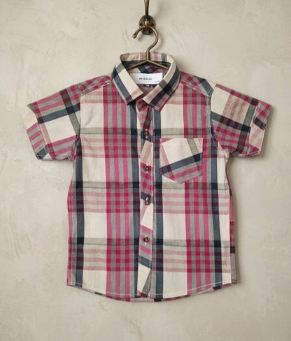 Kids Western Style Plaid Shirt