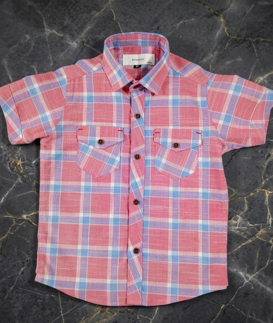 Playful Vibe Checkered Kids Shirt