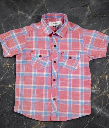 Playful Vibe Checkered Kids Shirt