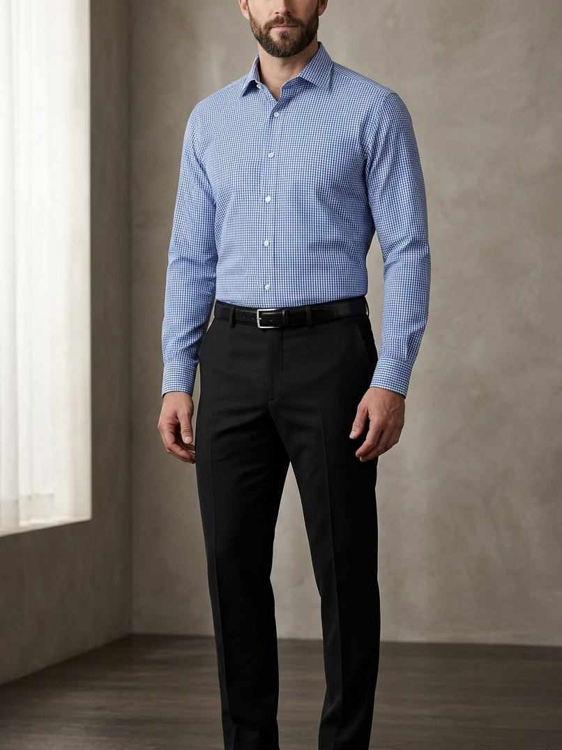Classic Blue Checked Full Sleeve Men’s Shirt